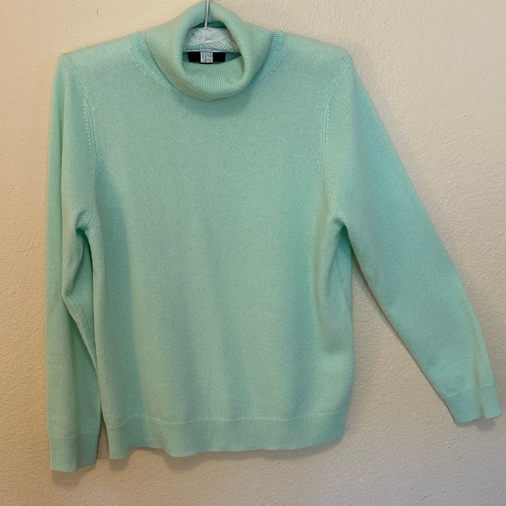 Charter Club Light Green Cowl Neck Sweater